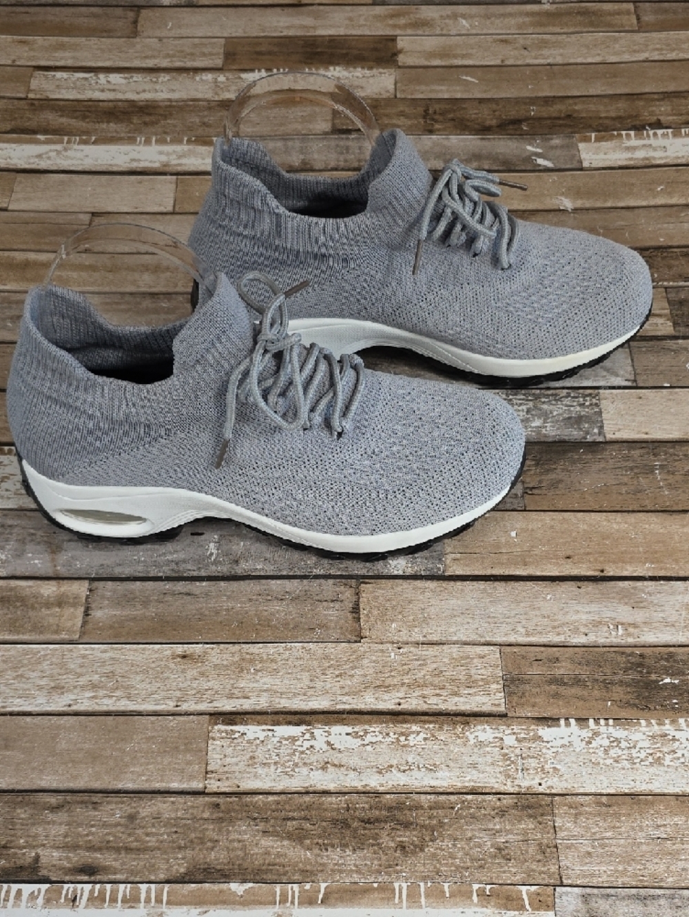 Women's Gray Knit Sneakers